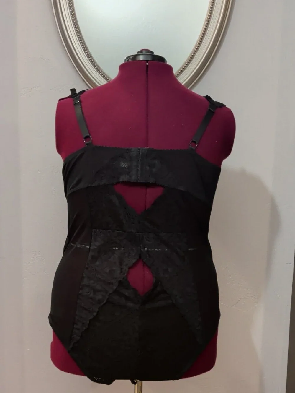 Black Lace Bustier Bodysuit - Classic Shaping Camisole